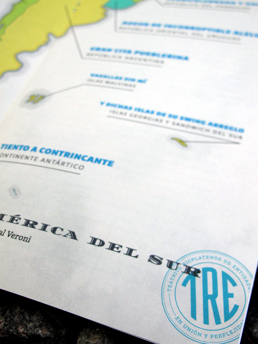El peronista rioplatense no es triple A by Iván Ouler. Anagrammatic map of South America